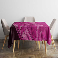 Pink Gradient Polynesia Jellyfish Tablecloth Plumeria Polynesian Tattoo Glowing Vibes LT14 - Polynesian Pride