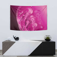Pink Gradient Polynesia Jellyfish Tapestry Plumeria Polynesian Tattoo Glowing Vibes LT14 - Polynesian Pride