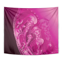 Pink Gradient Polynesia Jellyfish Tapestry Plumeria Polynesian Tattoo Glowing Vibes LT14 - Polynesian Pride