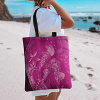 Pink Gradient Polynesia Jellyfish Tote Bag Plumeria Polynesian Tattoo Glowing Vibes LT14 - Polynesian Pride
