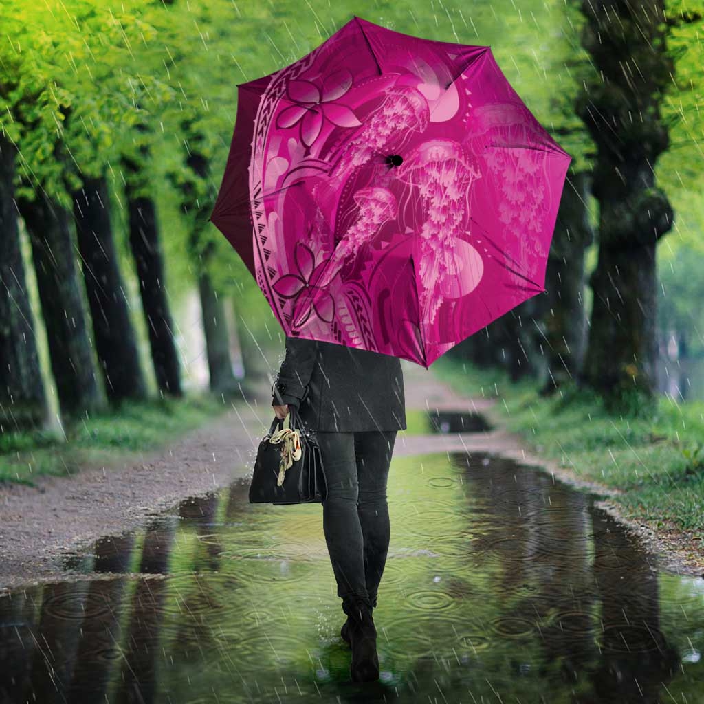 Pink Gradient Polynesia Jellyfish Umbrella Plumeria Polynesian Tattoo Glowing Vibes LT14 - Polynesian Pride