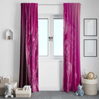 Pink Gradient Polynesia Jellyfish Window Curtain Plumeria Polynesian Tattoo Glowing Vibes LT14 - Polynesian Pride