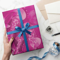 Pink Gradient Polynesia Jellyfish Wrapping Paper Plumeria Polynesian Tattoo Glowing Vibes