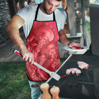 Red Gradient Polynesia Jellyfish Apron Plumeria Polynesian Tattoo Glowing Vibes LT14 - Polynesian Pride