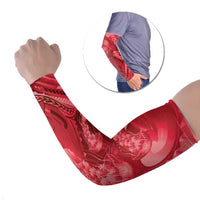 Red Gradient Polynesia Jellyfish Arm Sleeves Plumeria Polynesian Tattoo Glowing Vibes