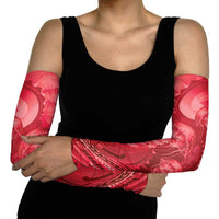 Red Gradient Polynesia Jellyfish Arm Sleeves Plumeria Polynesian Tattoo Glowing Vibes