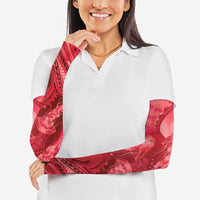 Red Gradient Polynesia Jellyfish Arm Sleeves Plumeria Polynesian Tattoo Glowing Vibes