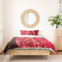 Red Gradient Polynesia Jellyfish Bedding Set Plumeria Polynesian Tattoo Glowing Vibes LT14 - Polynesian Pride