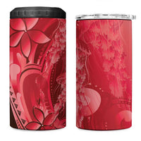 Red Gradient Polynesia Jellyfish 4 in 1 Can Cooler Tumbler Plumeria Polynesian Tattoo Glowing Vibes LT14 One Size: 16 oz Red - Polynesian Pride