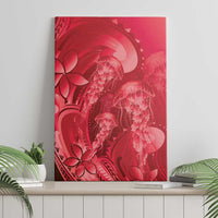 Red Gradient Polynesia Jellyfish Canvas Wall Art Plumeria Polynesian Tattoo Glowing Vibes LT14 - Polynesian Pride