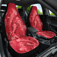 Red Gradient Polynesia Jellyfish Car Seat Cover Plumeria Polynesian Tattoo Glowing Vibes LT14 One Size Red - Polynesian Pride