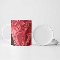 Red Gradient Polynesia Jellyfish Ceramic Mug Plumeria Polynesian Tattoo Glowing Vibes LT14 - Polynesian Pride