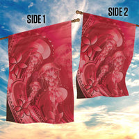Red Gradient Polynesia Jellyfish Garden Flag Plumeria Polynesian Tattoo Glowing Vibes LT14 - Polynesian Pride