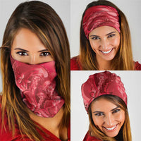 Red Gradient Polynesia Jellyfish Neck Gaiter Plumeria Polynesian Tattoo Glowing Vibes LT14 - Polynesian Pride