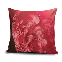 Red Gradient Polynesia Jellyfish Pillow Cover Plumeria Polynesian Tattoo Glowing Vibes LT14 Red - Polynesian Pride