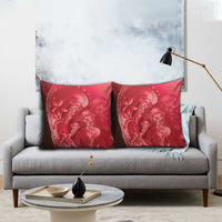 Red Gradient Polynesia Jellyfish Pillow Cover Plumeria Polynesian Tattoo Glowing Vibes LT14 - Polynesian Pride