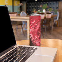 Red Gradient Polynesia Jellyfish Skinny Tumbler Plumeria Polynesian Tattoo Glowing Vibes LT14 - Polynesian Pride