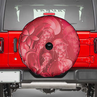 Red Gradient Polynesia Jellyfish Spare Tire Cover Plumeria Polynesian Tattoo Glowing Vibes LT14 - Polynesian Pride