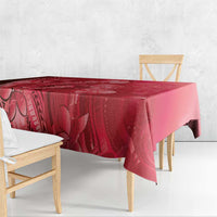 Red Gradient Polynesia Jellyfish Tablecloth Plumeria Polynesian Tattoo Glowing Vibes LT14 - Polynesian Pride