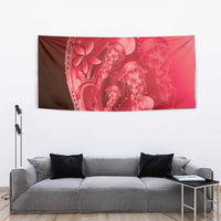 Red Gradient Polynesia Jellyfish Tapestry Plumeria Polynesian Tattoo Glowing Vibes LT14 - Polynesian Pride