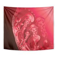 Red Gradient Polynesia Jellyfish Tapestry Plumeria Polynesian Tattoo Glowing Vibes LT14 - Polynesian Pride