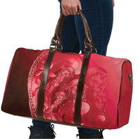 Red Gradient Polynesia Jellyfish Travel Bag Plumeria Polynesian Tattoo Glowing Vibes LT14 - Polynesian Pride