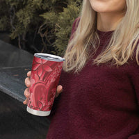 Red Gradient Polynesia Jellyfish Tumbler Cup Plumeria Polynesian Tattoo Glowing Vibes LT14 - Polynesian Pride
