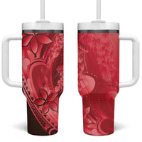 Red Gradient Polynesia Jellyfish Tumbler With Handle Plumeria Polynesian Tattoo Glowing Vibes LT14 One Size: 40 oz Red - Polynesian Pride