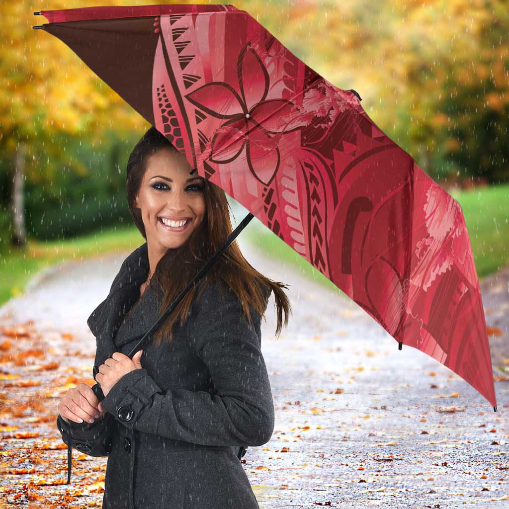 Red Gradient Polynesia Jellyfish Umbrella Plumeria Polynesian Tattoo Glowing Vibes LT14 - Polynesian Pride