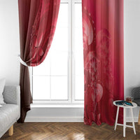 Red Gradient Polynesia Jellyfish Window Curtain Plumeria Polynesian Tattoo Glowing Vibes LT14 - Polynesian Pride