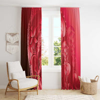 Red Gradient Polynesia Jellyfish Window Curtain Plumeria Polynesian Tattoo Glowing Vibes LT14 - Polynesian Pride