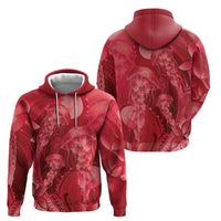 Red Gradient Polynesia Jellyfish Zip Hoodie Plumeria Polynesian Tattoo Glowing Vibes LT14 - Polynesian Pride