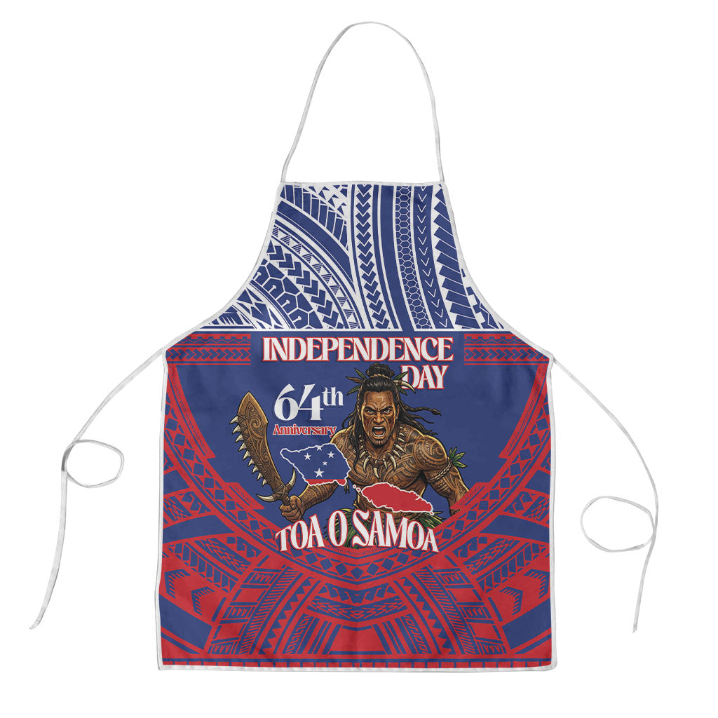 Samoa Independence Day Apron 64th Anniversary Toa O Samoa LT14 Blue - Polynesian Pride