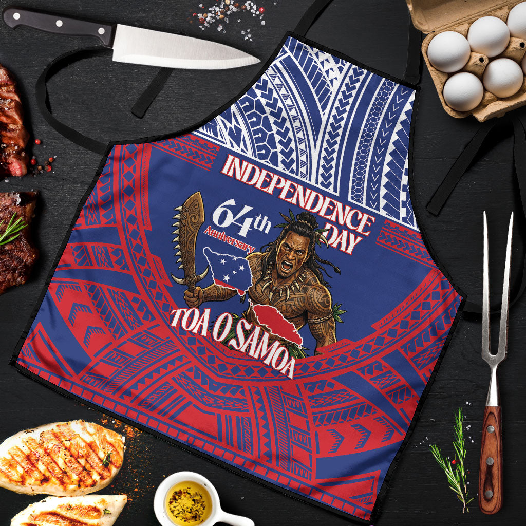 Samoa Independence Day Apron 64th Anniversary Toa O Samoa LT14 Blue - Polynesian Pride