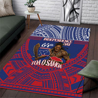 Samoa Independence Day Area Rug 64th Anniversary Toa O Samoa LT14 Blue - Polynesian Pride