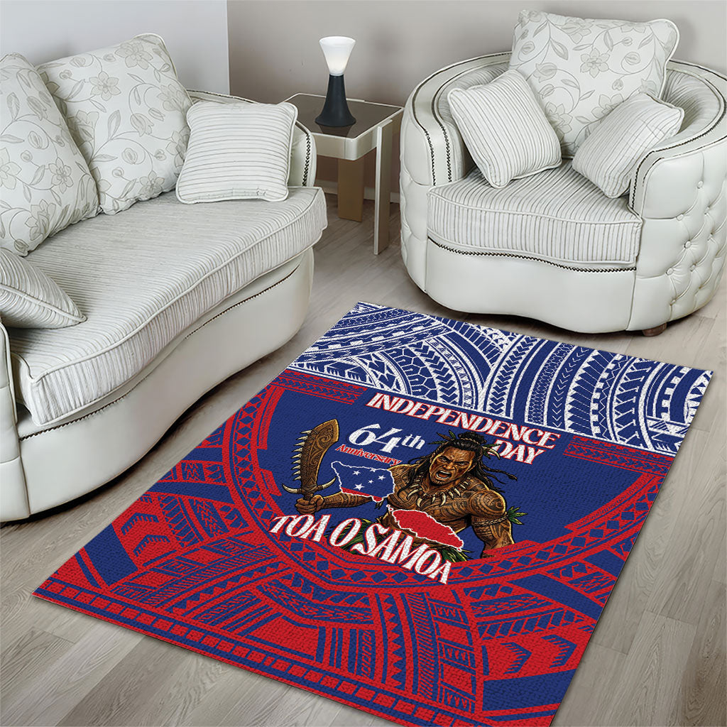 Samoa Independence Day Area Rug 64th Anniversary Toa O Samoa LT14 - Polynesian Pride