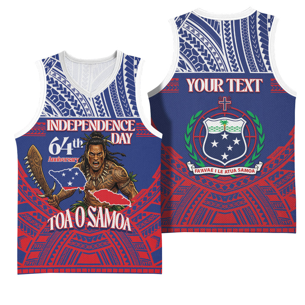 Personalised Samoa Independence Day Basketball Jersey 64th Anniversary Toa O Samoa