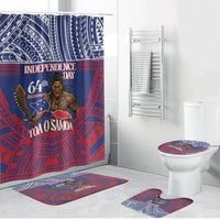 Samoa Independence Day Bathroom Set 64th Anniversary Toa O Samoa LT14 Bathroom Set (4 pcs) Blue - Polynesian Pride