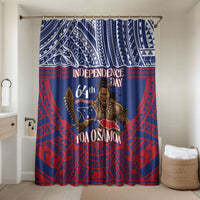 Samoa Independence Day Bathroom Set 64th Anniversary Toa O Samoa LT14 Shower Curtain Only Blue - Polynesian Pride