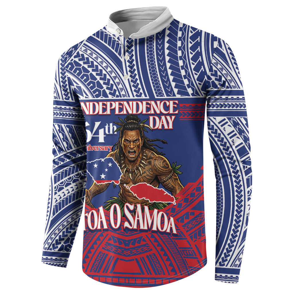 Personalised Samoa Independence Day Button Sweatshirt 64th Anniversary Toa O Samoa LT14 - Polynesian Pride