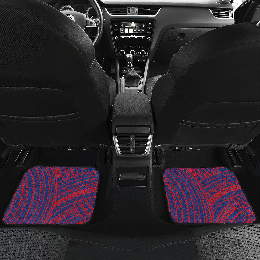 Personalised Samoa Independence Day Car Mats 64th Anniversary Toa O Samoa LT14 Set 2pcs - Back Blue - Polynesian Pride