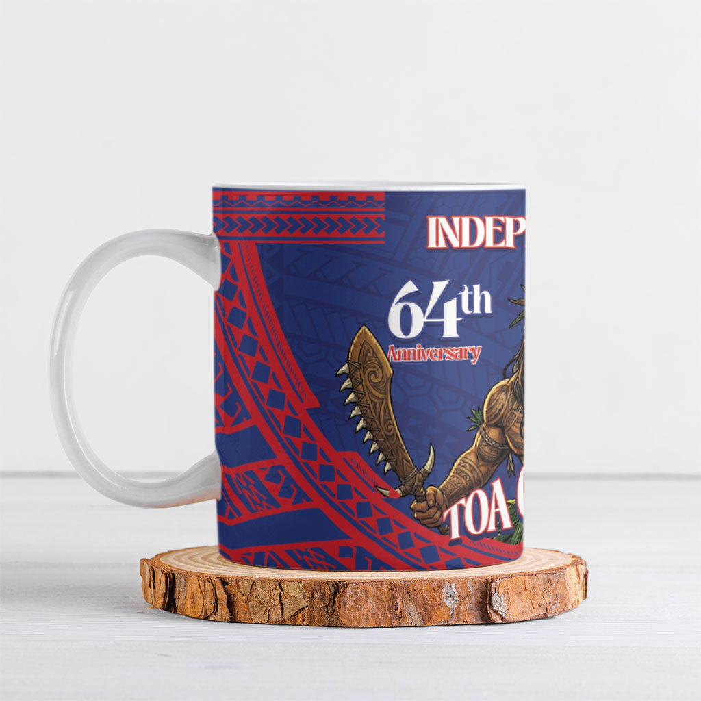 Samoa Independence Day Ceramic Mug 64th Anniversary Toa O Samoa LT14 Blue - Polynesian Pride
