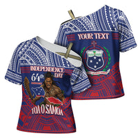 Personalised Samoa Independence Day Cross Shoulder Shirt 64th Anniversary Toa O Samoa LT14 - Polynesian Pride