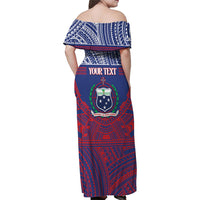 Personalised Samoa Independence Day Family Matching Off Shoulder Maxi Dress and Hawaiian Shirt 64th Anniversary Toa O Samoa LT14 - Polynesian Pride