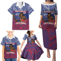 Personalised Samoa Independence Day Family Matching Puletasi and Hawaiian Shirt 64th Anniversary Toa O Samoa LT14 - Polynesian Pride