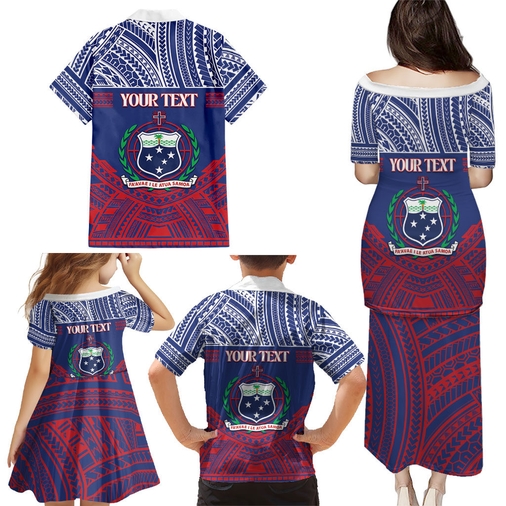 Personalised Samoa Independence Day Family Matching Puletasi and Hawaiian Shirt 64th Anniversary Toa O Samoa LT14 - Polynesian Pride