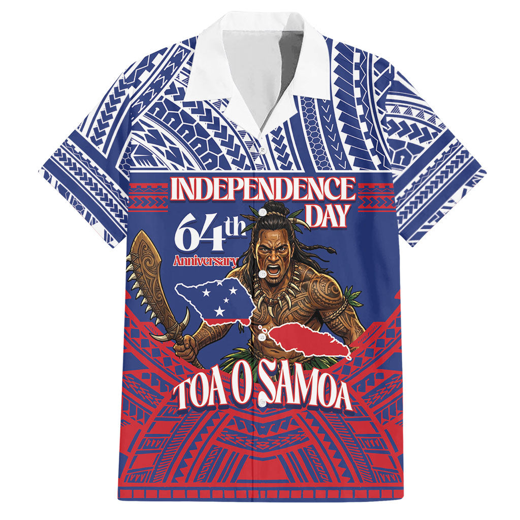 Personalised Samoa Independence Day Hawaiian Shirt 64th Anniversary Toa O Samoa LT14 Blue - Polynesian Pride