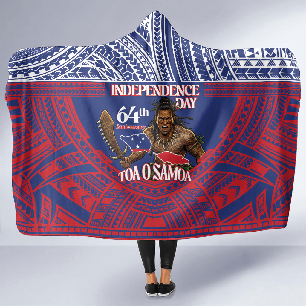 Samoa Independence Day Hooded Blanket 64th Anniversary Toa O Samoa LT14 One Size Blue - Polynesian Pride