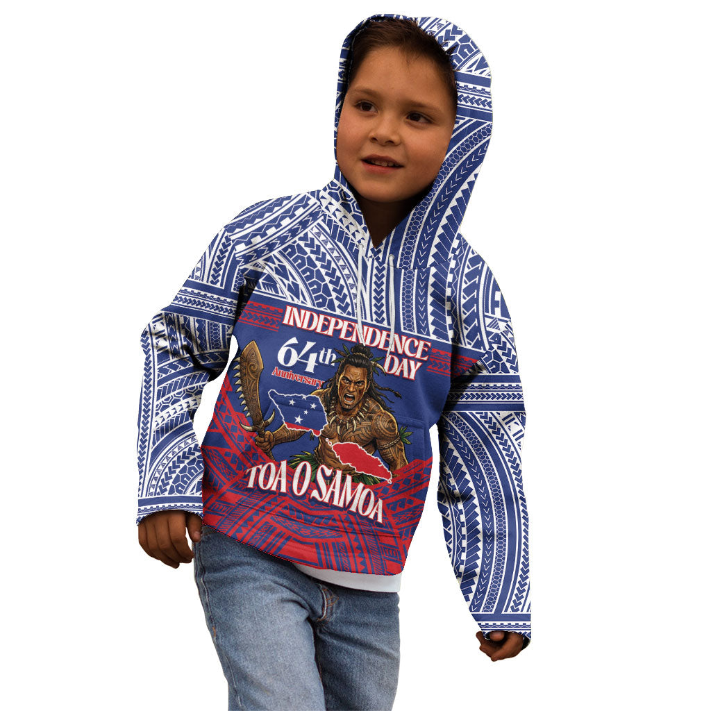 Personalised Samoa Independence Day Kid Hoodie 64th Anniversary Toa O Samoa LT14 - Polynesian Pride