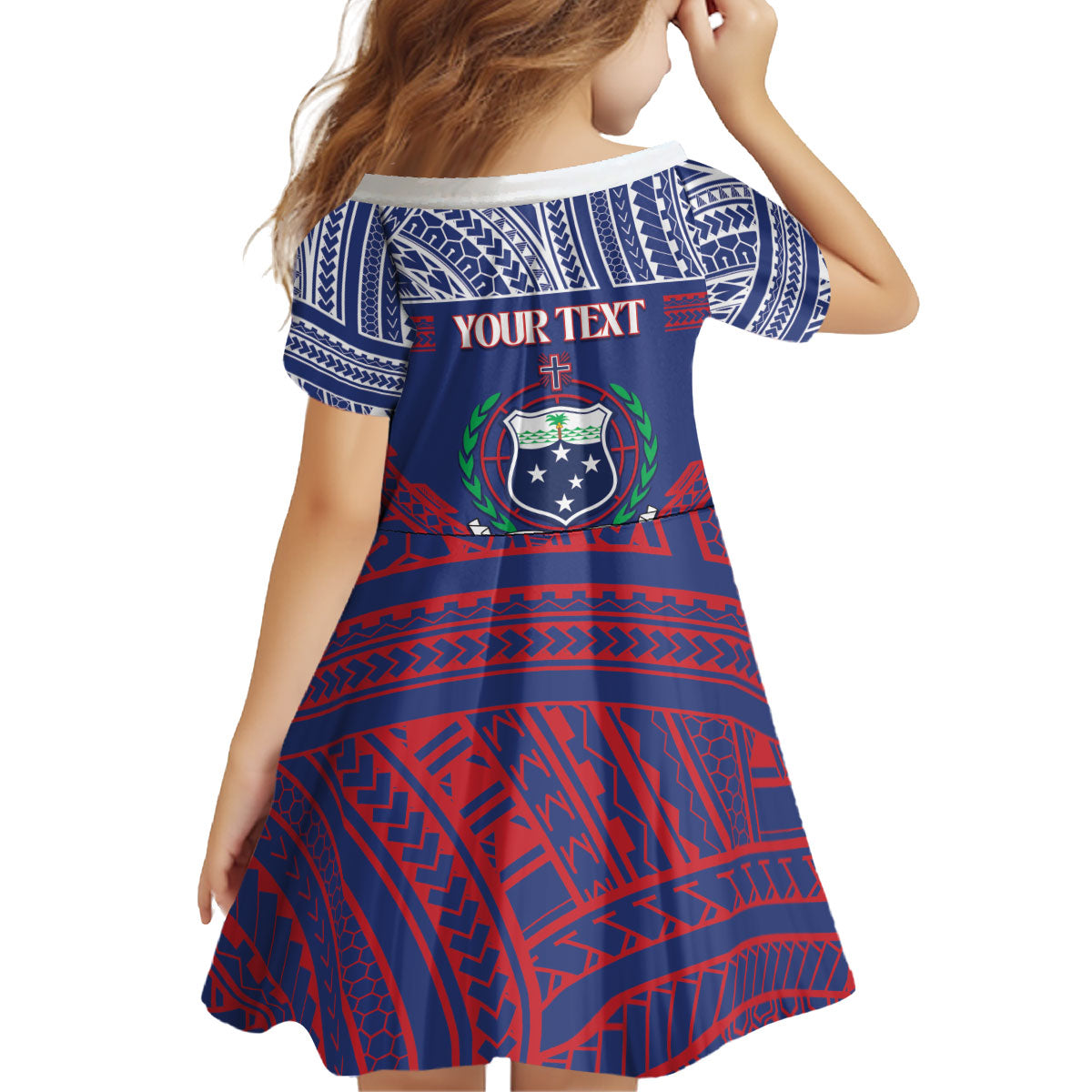 Personalised Samoa Independence Day Kid Short Sleeve Dress 64th Anniversary Toa O Samoa LT14 - Polynesian Pride